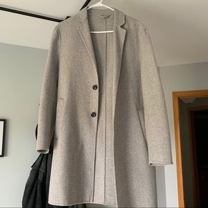 Zara topcoat overcoat peacoat grey size small